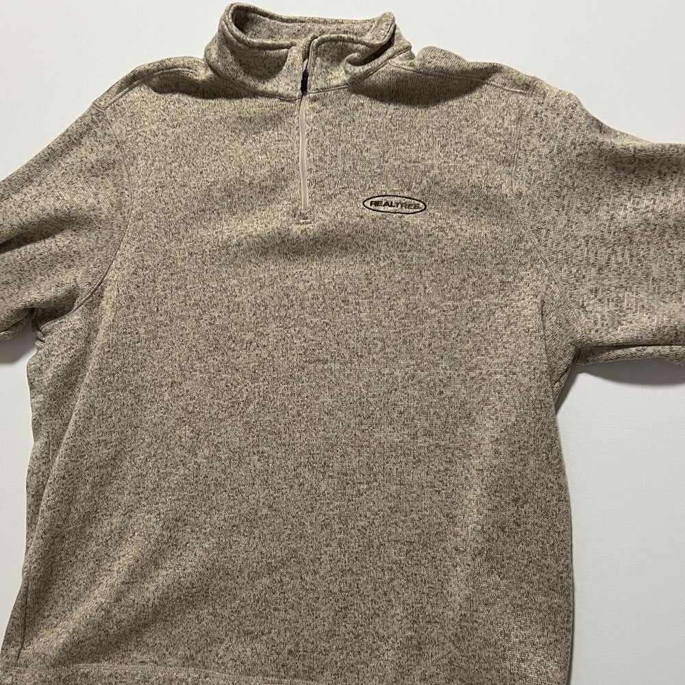 Realtree Sweater 1/4 Zip Pullover Casual Outdoor Beige Tan Men's size 2XL